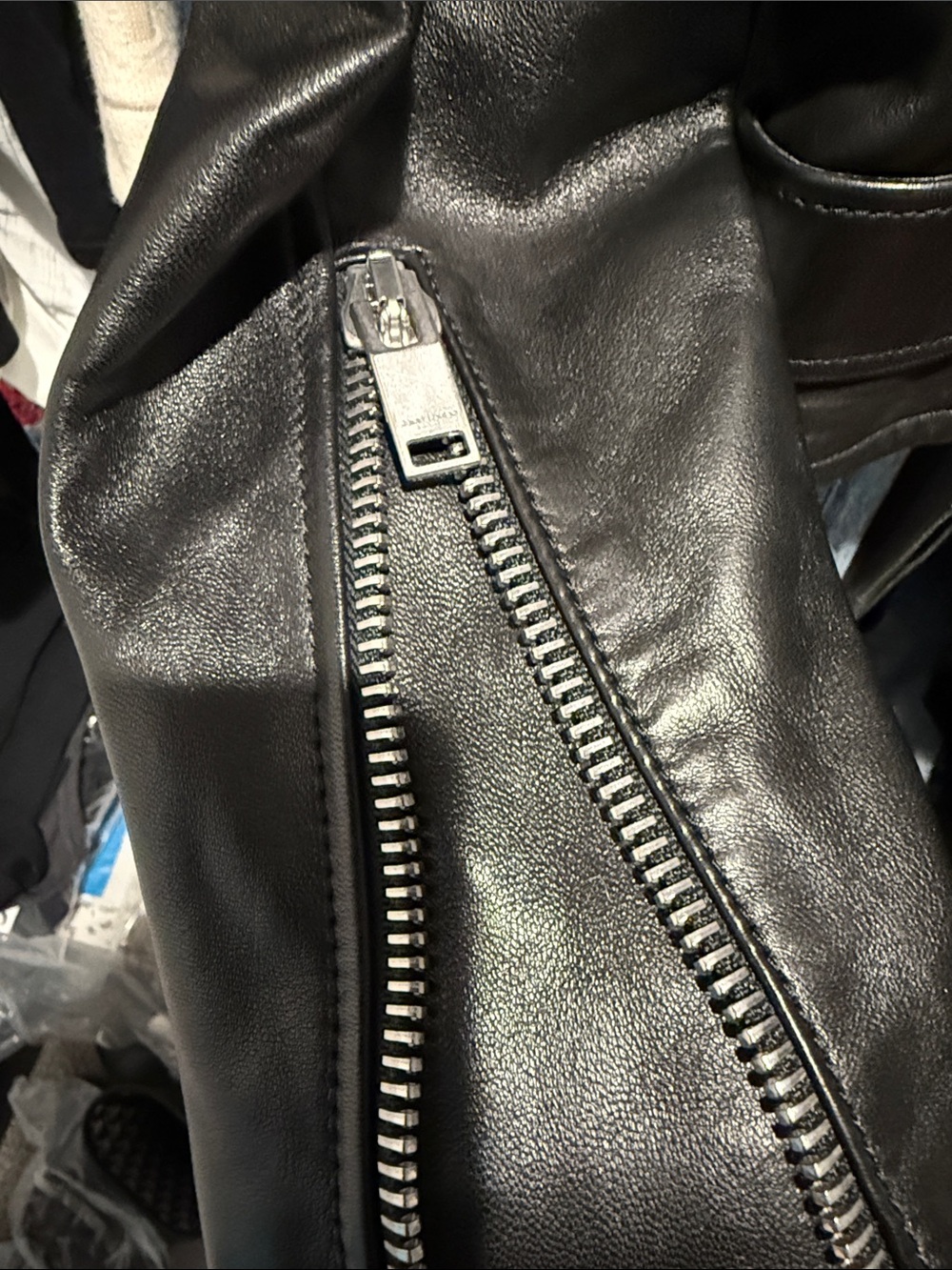 Saint Laurent Black Leather Biker Jacket with Silver Hardware - Picture 3 of 8